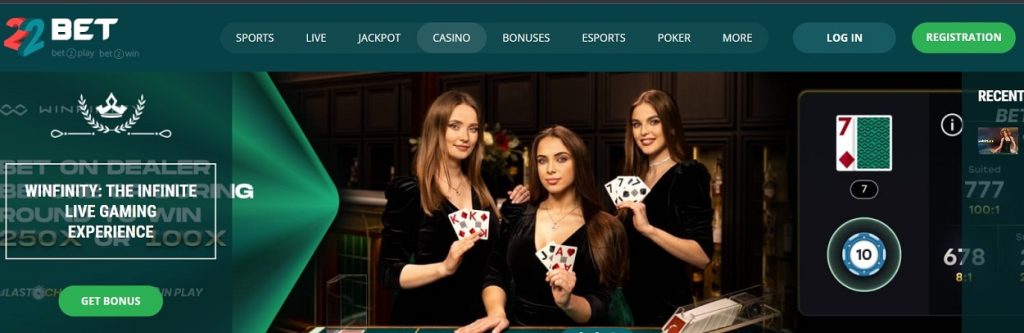 22bet casino login