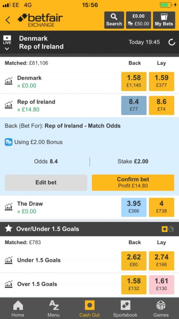 betfair for android