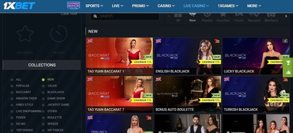 1xbet casino online