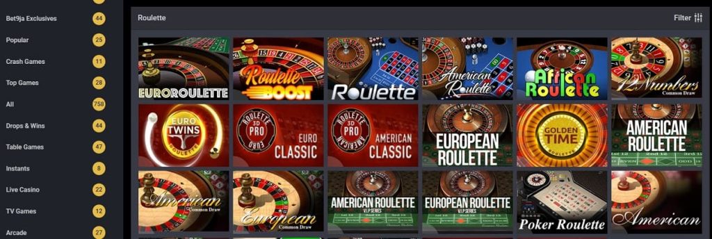 bet9ja casino games