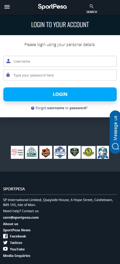 sportspesa login app
